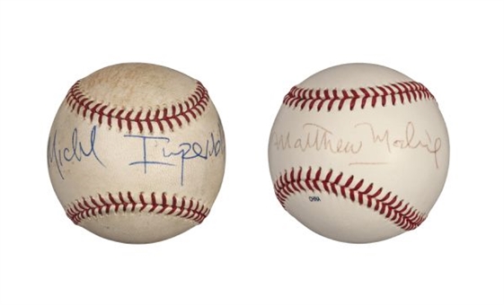 Michael Imperioli and Matthew Modine Signed Baseball Lot of (2)